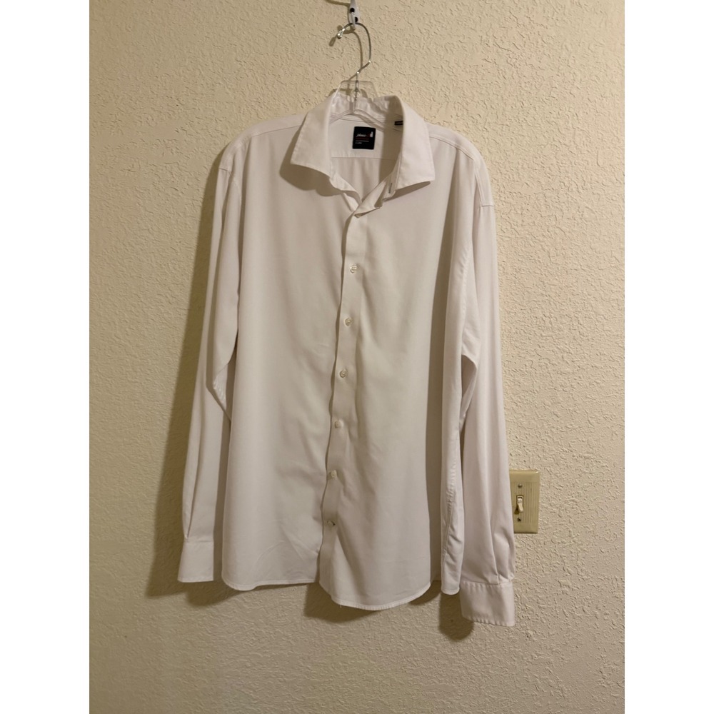 Johnnie-O Performance Shirt Mens XL White Long Sleeve Bamboo Stretch Button Down